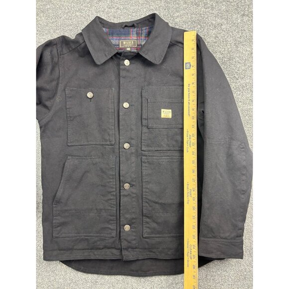 Wilder and Sons Coat Men's Medium Black Canvas Blanket Lined Button Up Chore - Picture 5 of 7